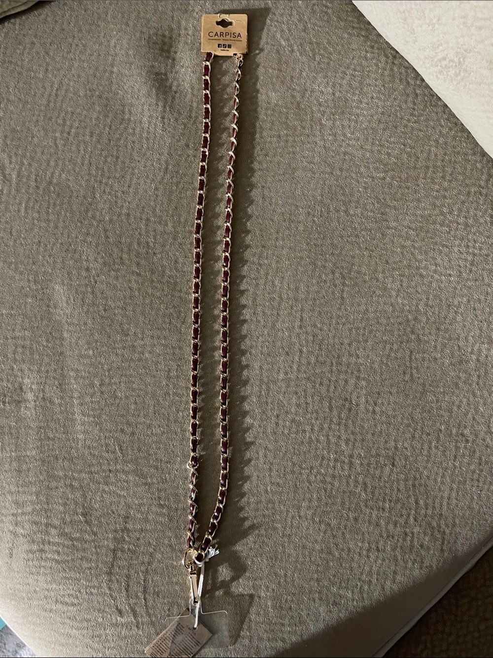 Carpisa Gold tone and Brown Strap - Mobile Phone Holder